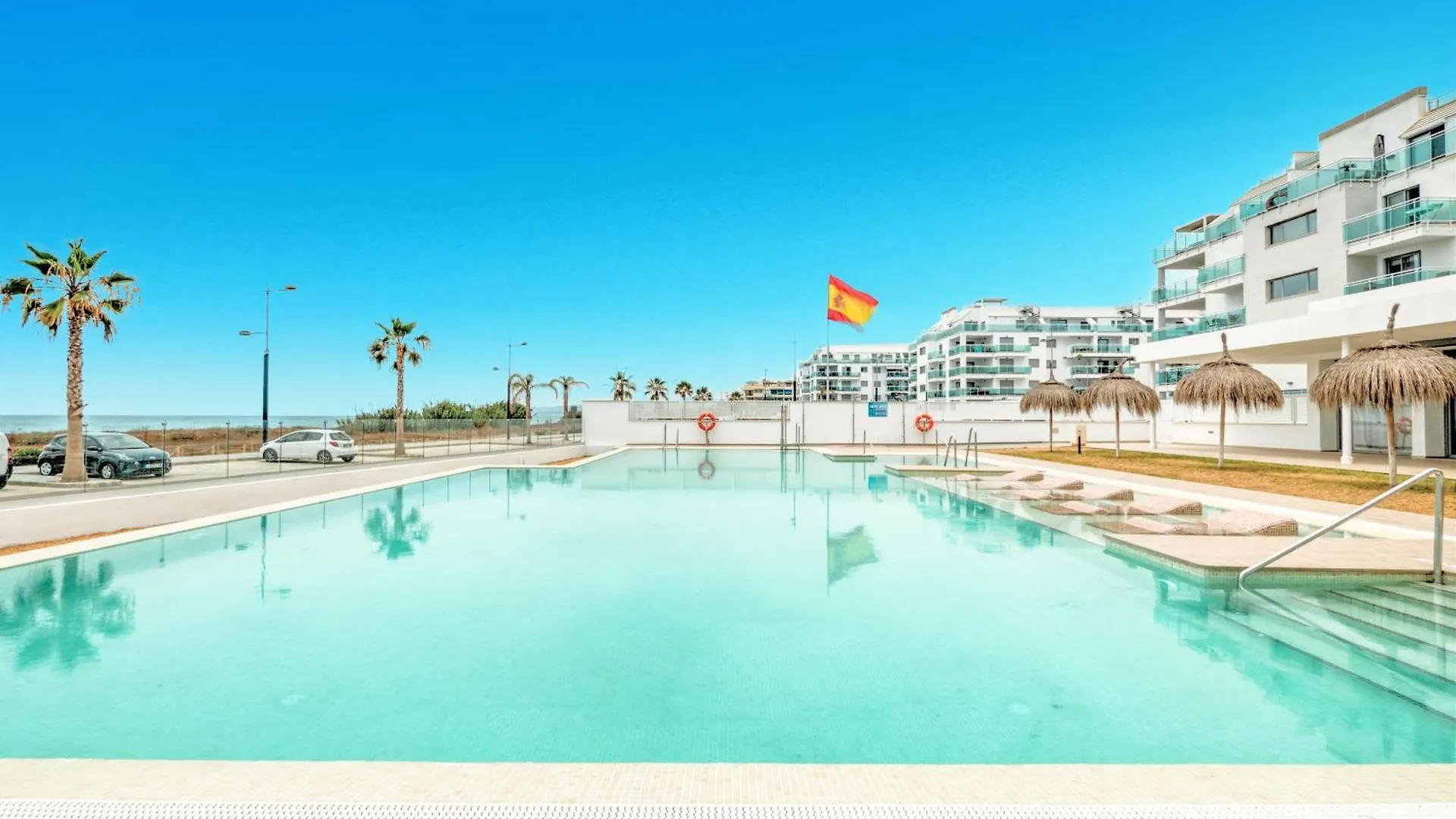 Beachfront Apartment With Balcony In Torrox Costa
