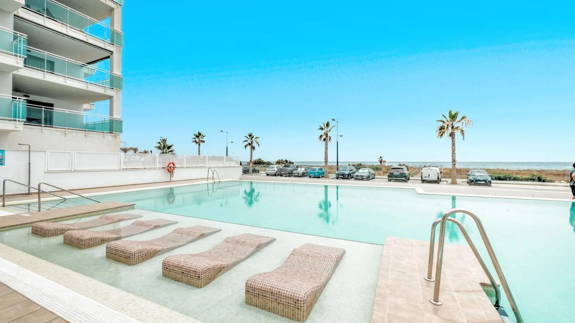 Beachfront Apartment With Balcony In Torrox Costa
